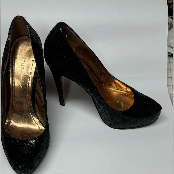 Black platforms high heels BCBG generation 7B/37 - Picture 5 of 14